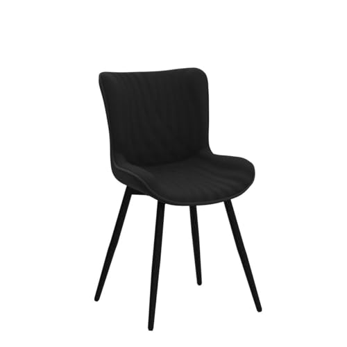 YOUTASTE Set of 2 Black Upholstered Mid-Century Modern Dining Chairs
