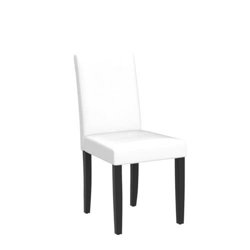 Yaheetech Set of 4 Modern Faux Leather Dining Chairs with Solid Wood Legs - White