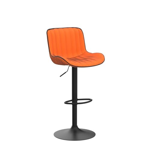 Set of 2 Orange Counter Height Bar Stools for Home Kitchen Island
