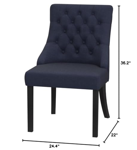 Modern Upholstered Dining Chairs Set of 2, Insignia Blue