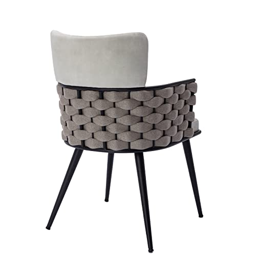 BFZ Mid-Century Modern Velvet Dining Chair Set with Metal Legs (6 Pieces)
