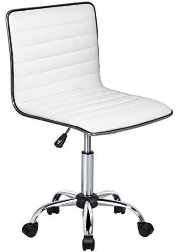 Adjustable Mid-Back Swivel Task Chair for Home Office, Living Room, and Vanity Use