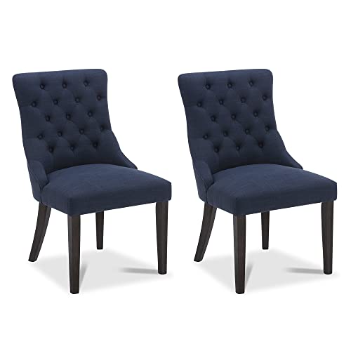 Insignia Blue Modern Upholstered Dining Chair Set of 2