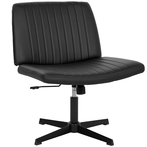 PayLessHere Black Armless Swivel Office Chair for Home Desk