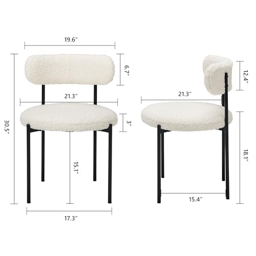 Set of 4 Modern Black and White Upholstered Dining Chairs for Kitchen & Dining Room Decor