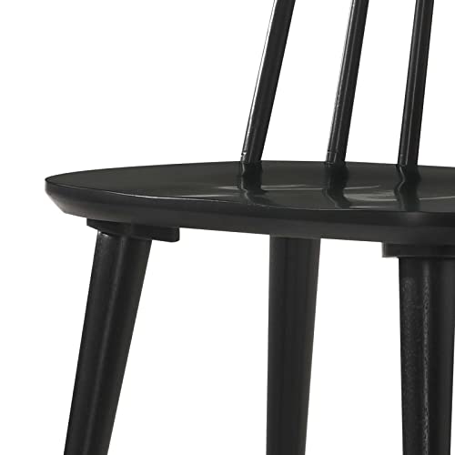 4 Black Wood Dining Chairs for Country Farmhouse Kitchen