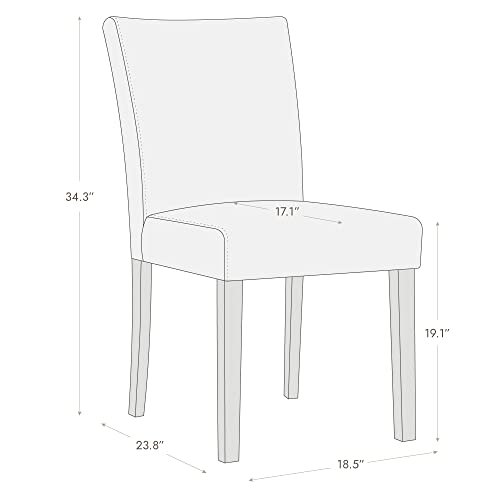 Blue Upholstered Armless Dining Chairs, Set of 2 - for Kitchen & Dining Room