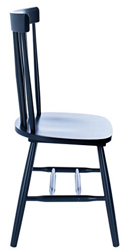 Farmhouse Navy Blue Wooden Dining Chair Set of 2 by Safavieh