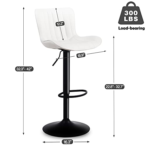 Simple title: White Metal Kitchen Island Barstools Set of 2 - 24 inch Counter Height.