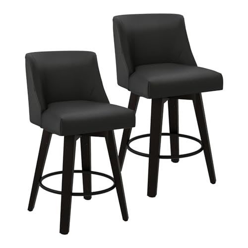 2-Piece Swivel Bar Stool Set for Kitchen Island or Dining Room