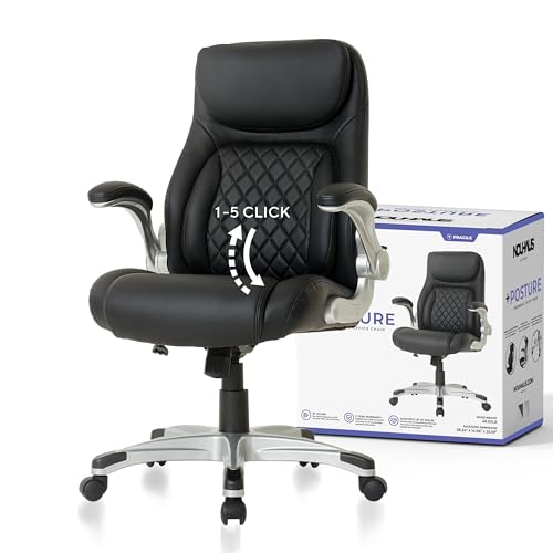 Nouhaus Black Ergonomic Office Chair with Lumbar Support