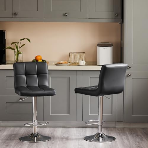 DUMOS Black 24-Inch Counter Height Bar Stools for Kitchen Island