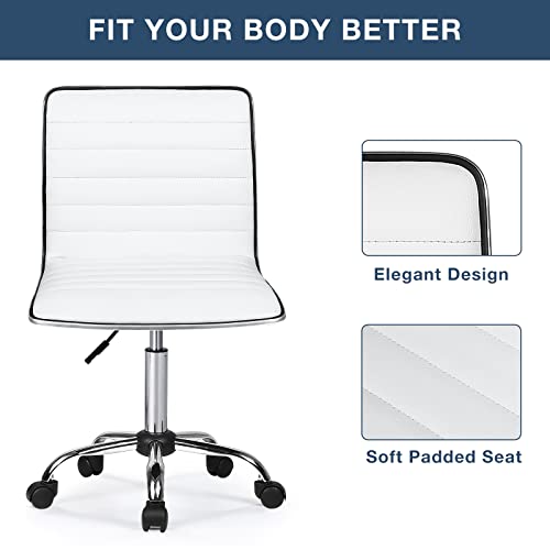 Adjustable Mid-Back Swivel Task Chair for Home Office, Living Room, and Vanity Use