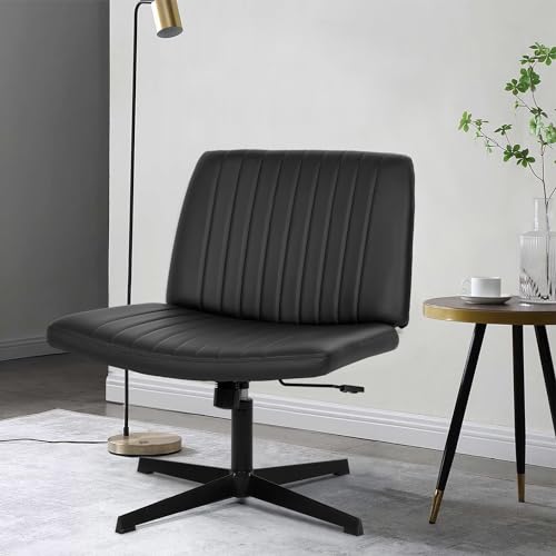 PayLessHere Black Armless Swivel Office Chair for Home Desk