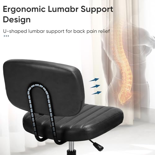 Armless Home Office Desk Chair for Small Spaces