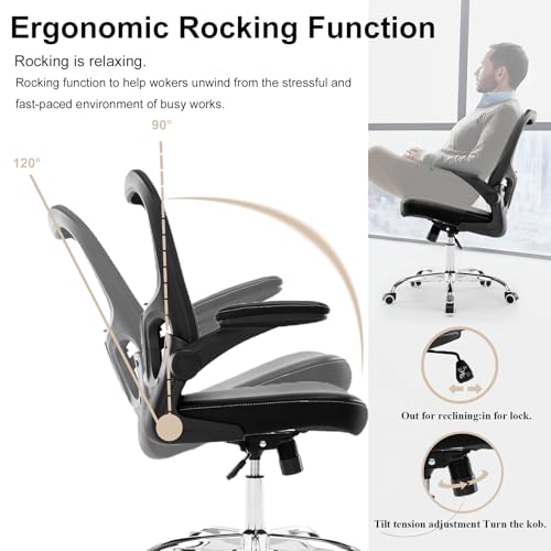 Ergonomic Office Chair with Lumbar Support and Flip-up Armrests
