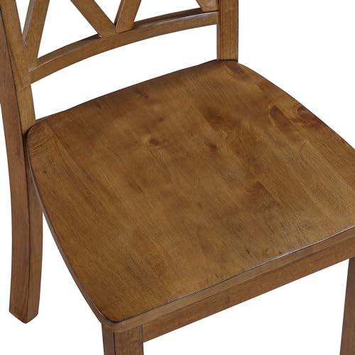 DUHOME Set of 2 Farmhouse Dining Chairs with Cross Back, Walnut Finish