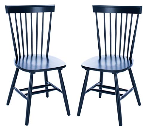 Farmhouse Navy Blue Wooden Dining Chair Set of 2 by Safavieh