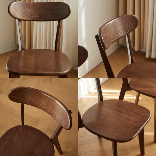 Solid Oak Wood Dining Chair - Walnut, Kitchen and Dining Room