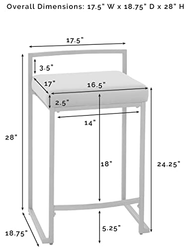 Crosley Harlowe Matte Black Counter Height Bar Stools, Set of 2