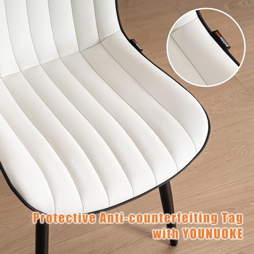 WKGZ INVESTCO White Mid-Century Modern Upholstered Dining Chair Set