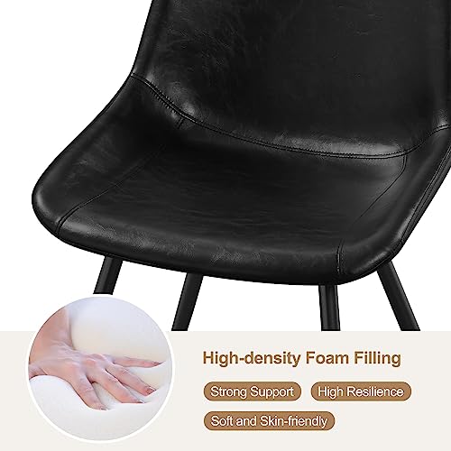 Set of 6 Modern Black Dining Chairs for Kitchen or Dining Room