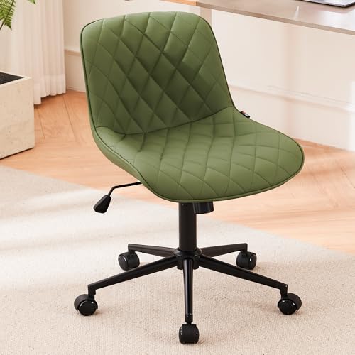 Olive Armless Desk Chair with Wheels for Home Office
