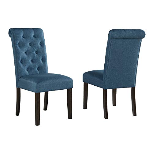 Roundhill Furniture Blue Tufted Solid Wood Parsons Chair Set