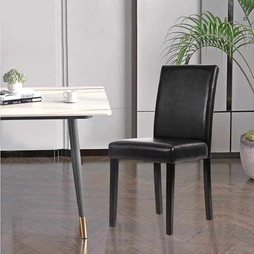 Set of 4 Upholstered PU Leather Dining Chairs for Home Kitchen Restaurant