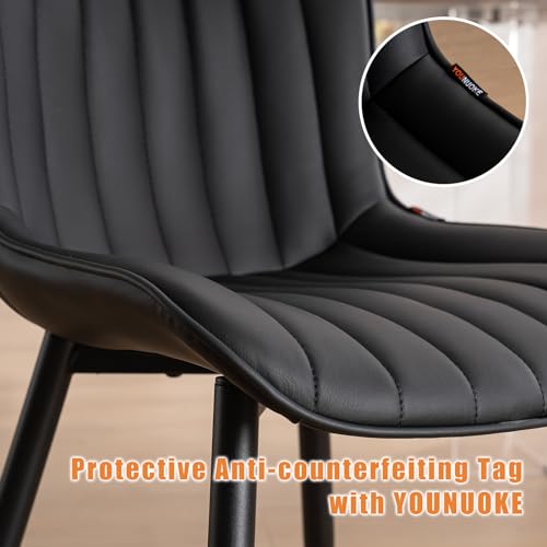 WKGZ INVESTCO Mid Century Modern Black Upholstered Dining Chair Set
