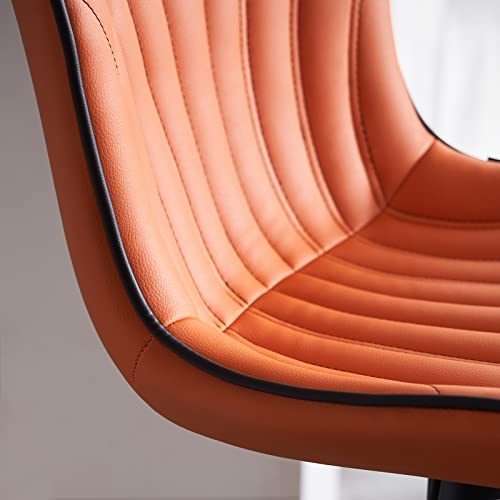 WKGZ INVESTCO 24-Inch Swivel Counter Height Bar Stools with Faux Leather and Metal - Orange