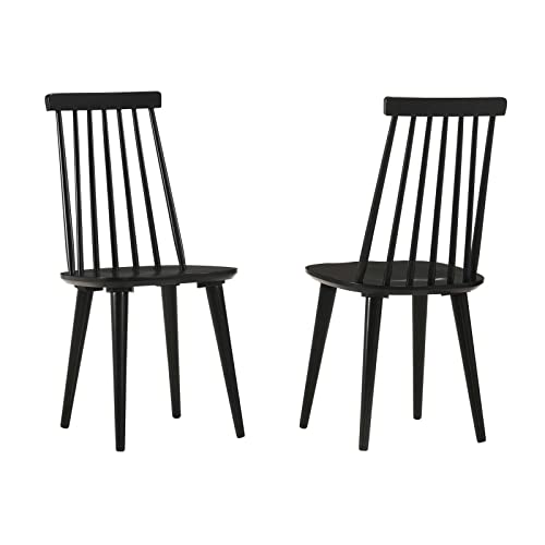 DUHOME Set of 2 Black Spindle Dining Chairs for Kitchen and Dining Room