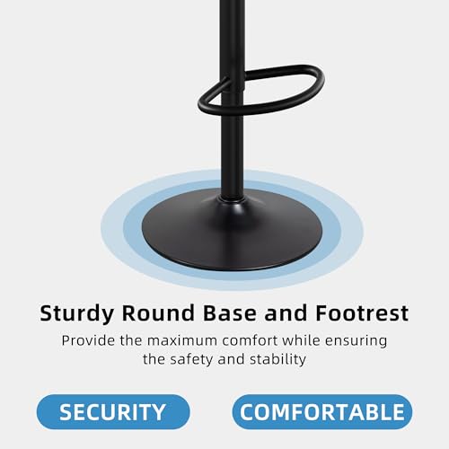Modern Swivel Bar Stools Set of 4 for Counter with Backrest and Footrest, Black