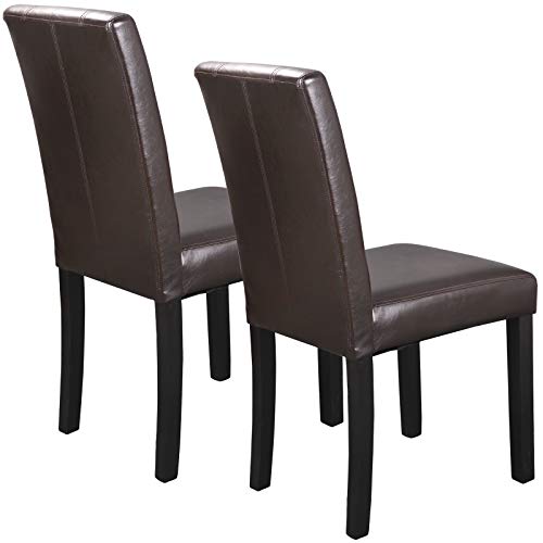 Modern PU Leather Dining Chairs with Solid Wood Legs (Brown) - Nova Microdermabrasion Set