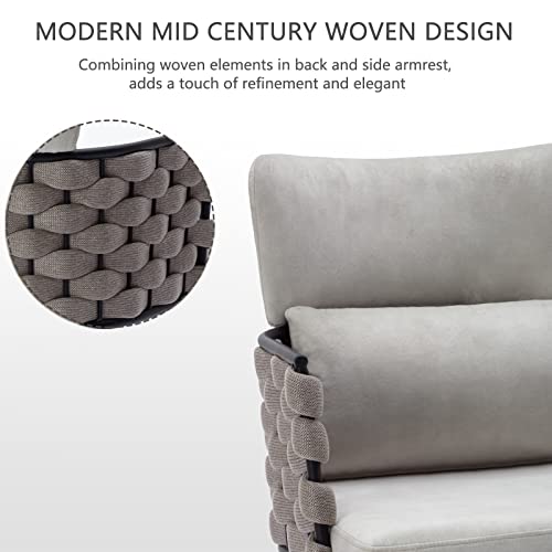 BFZ Set of 6 Handmade Mid-Century Modern Velvet Dining Chairs with Metal Legs