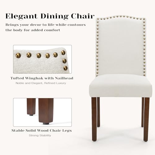 4-Piece Mid-Century Modern Brown Upholstered Dining Chair Set