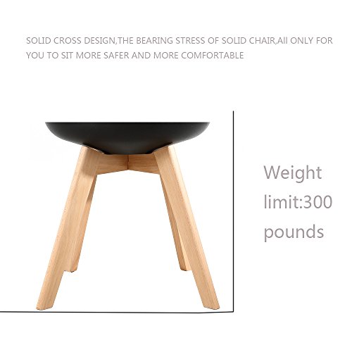 GOTMINSI Modern Black Lounge Dining Chairs with Natural Wood Legs