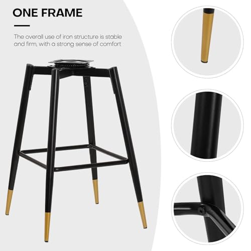 Set of 4 Swivel Bar Stools, 25.6 Seat Height, Modern Velvet Upholstered Chairs for Kitchen Counter 35-38, Black