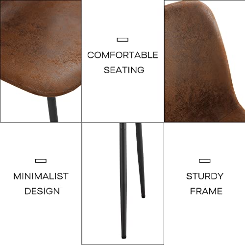 7-Piece Modern Dining Set for 6: 71'' Rectangle Wood Table and Fabric Chairs