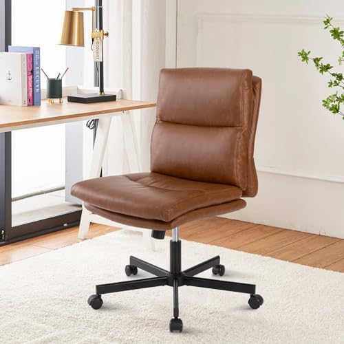 Armless Office Desk Chair with Wheels for Home and Office Use