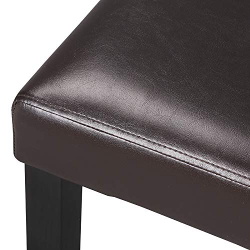 Nova Microdermabrasion Set of 2 Modern PU Leather Dining Chairs with Solid Wood Legs (Brown)