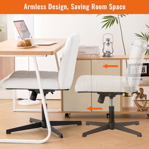 White Adjustable Office Desk Chair