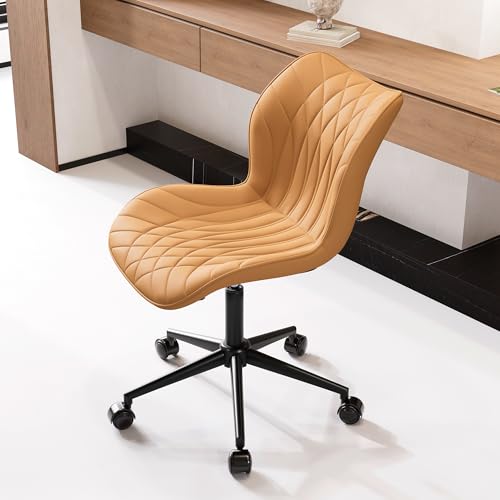 WKGZ INVESTCO Adjustable Faux Leather Swivel Chair (Camel)