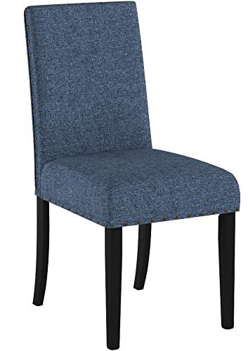 Set of 2 Roundhill Biony Blue Dining Chairs with Nailhead Trim