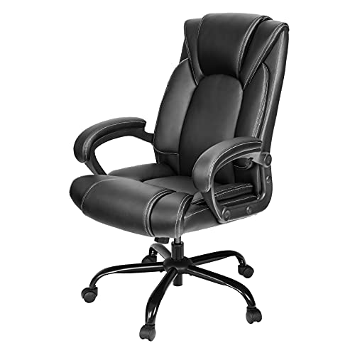 OUTFINE Black Ergonomic Executive Office Chair with Hydrolysis-Resistant Leather