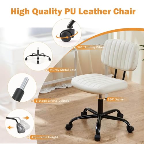 Elevon Rolling Desk Chair with Lumbar Support for Adults and Students