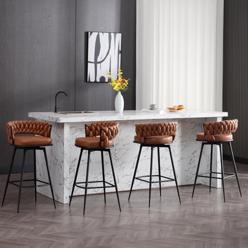 26 Inch Swivel Bar Stools for Kitchen Island, Cafe, Pub Set of 2