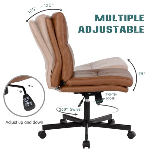 Armless Office Desk Chair with Wheels for Home and Office Use