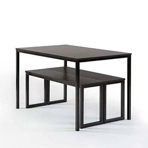 Modern Dining Table Set with Benches - Espresso