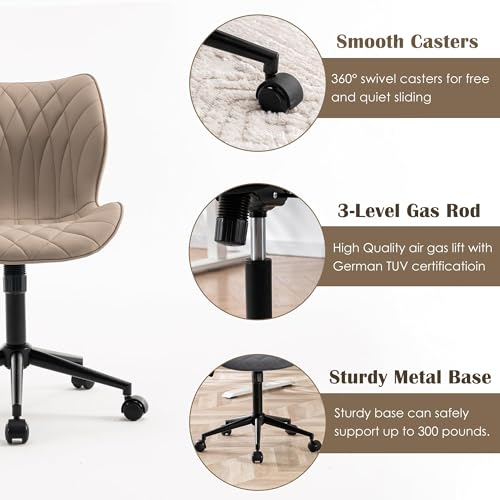 WKGZ INVESTCO Adjustable Comfortable Khaki Desk Chair with Wheels